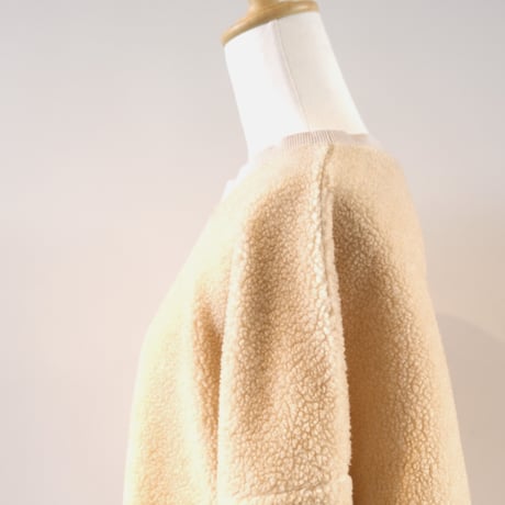 HARVESTY  　BOA FLEECE EGG PULLOVER　  BEIGE
