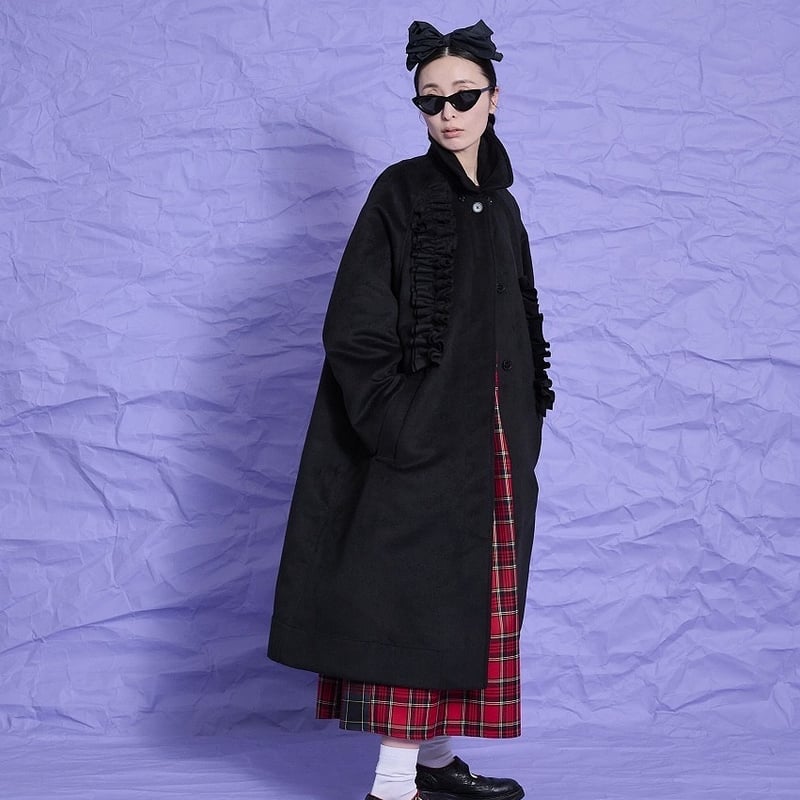 トーマスマグパイ　メルトンフリル　コート ☆THOMAS MAGPIE メルトンフリルショートコート／1％バックフリル2way