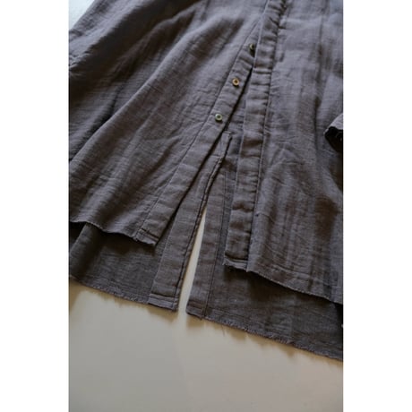 suzuki takayuki   frayed coat  slate grey
