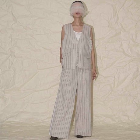 THOMAS MAGPIE　herringbone strip vest 【2242105】