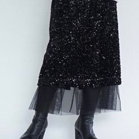 THOMAS MAGPIE　sequins skirt black 38【2233607】