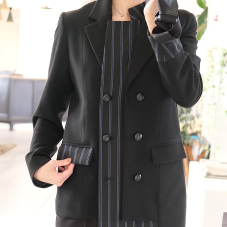 THOMAS MAGPIE　herringbone jacket　Black【2223204】