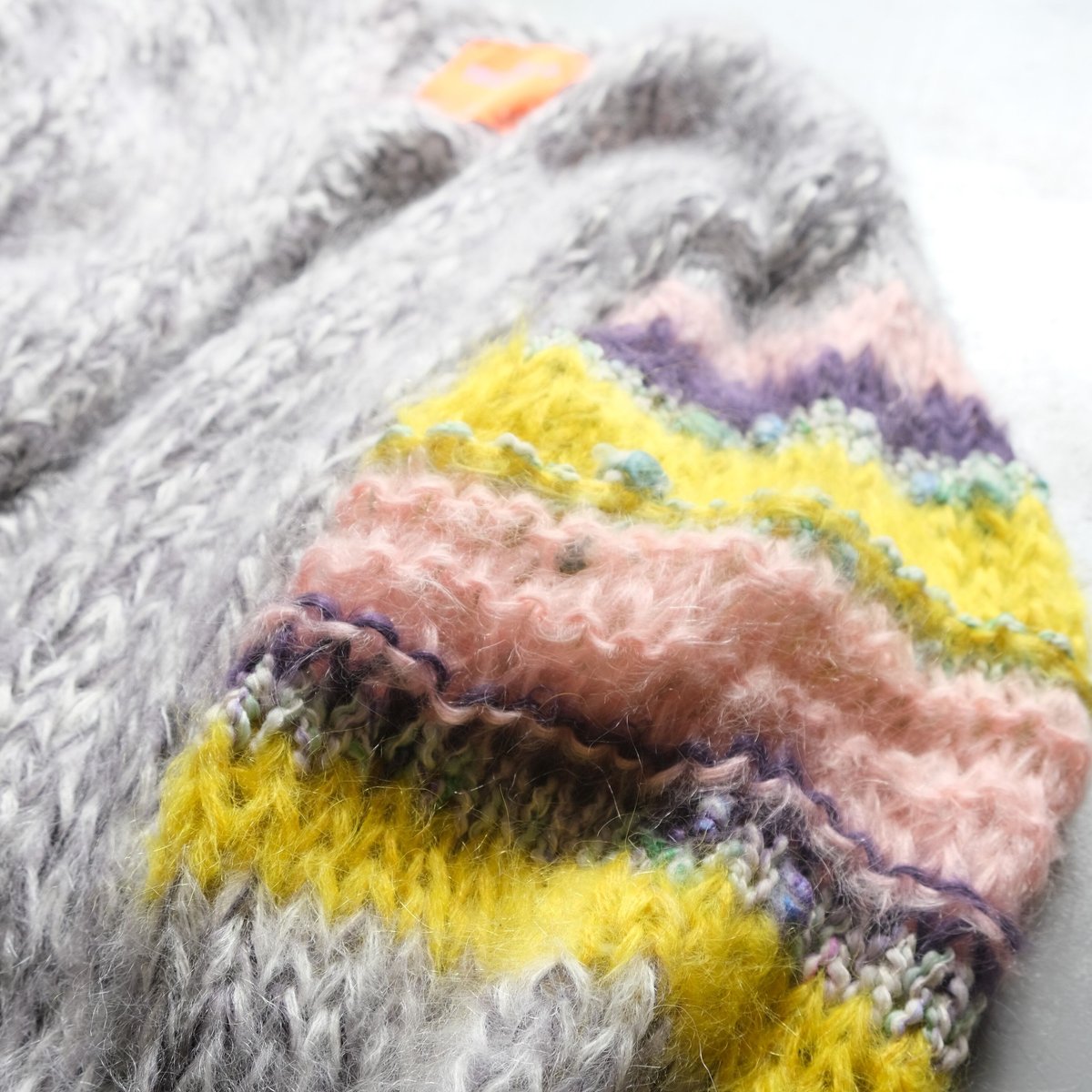 LES TRICOTS D'O モヘヤ ショートカーディガン gray melange