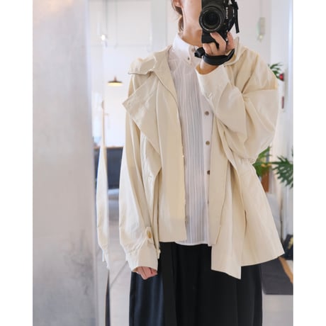 VACHEMENT  Nylon Tusser Layered Short Coat