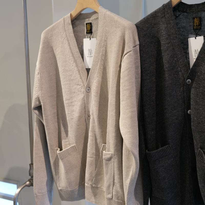トップス BATONER WAHSED HIGH COUNT LINEN CARDIGAN BATONER Men WASHED HIGH COUNT LINEN V CARDIGAN