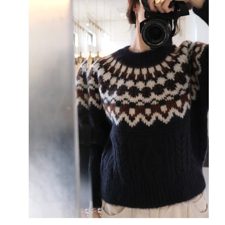 BATONER Woman MOHAIR NORDICK CREW NECK