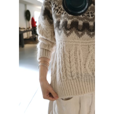 BATONER Woman MOHAIR NORDICK CREW NECK