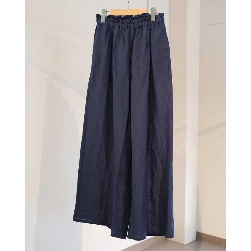 suzuki takayuki gathered pants Ⅱ dark blue |