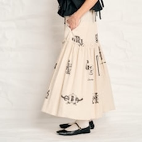Thomas Magpie C/Linen PRINT skirt  2252610