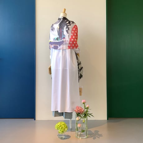 YARN＆COPPER　PARTY ALL NIGHT  リネンロングストール   　ブラック