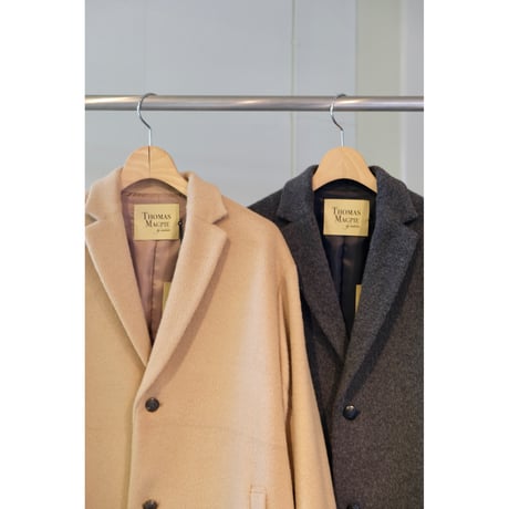 Thomas magpie angora shaggy long coat  camel