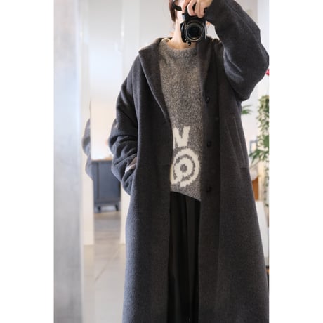 Thomas magpie angora shaggy long coat  c.gray