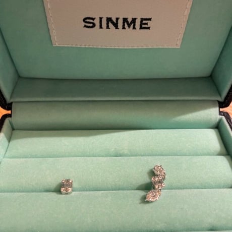 SINME　シンメ　3piece Pierce 　diamond & K1　(white gold)
