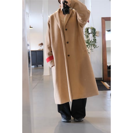 Thomas magpie angora shaggy long coat  camel