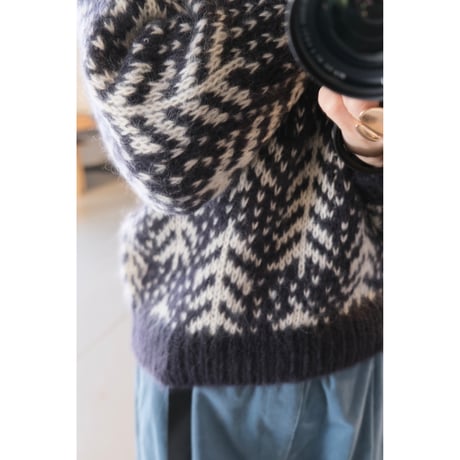BATONER Woman CEDER JACQUARD MOHAIR CREW NECK