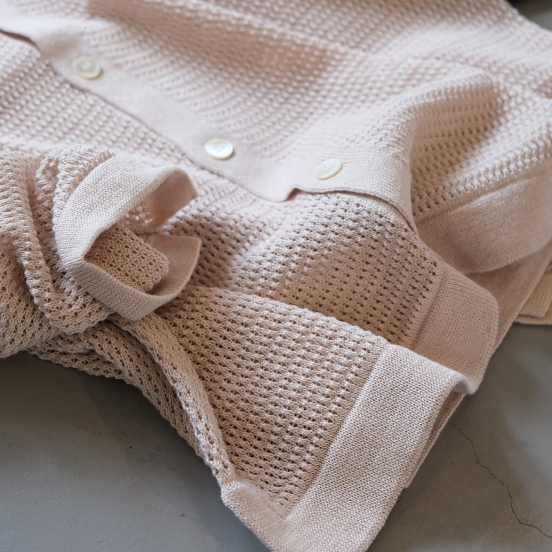 【値下げ】バトナーSUMMER KNIT V NECK CARDIGAN BATONER/バトナー】Woodpulp Summer Knit V Neck Cardigan