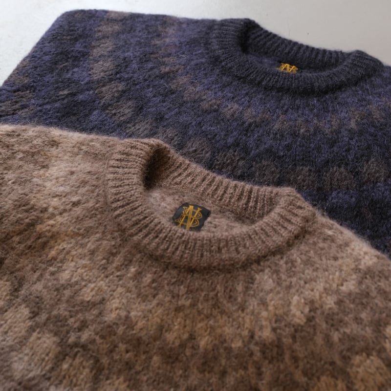 BATONER / ニット・セーター(厚手)/1/--/BN-22FM-048 BATONER Men MOHAIR NORDIC CREW NECK BN-22FM-0