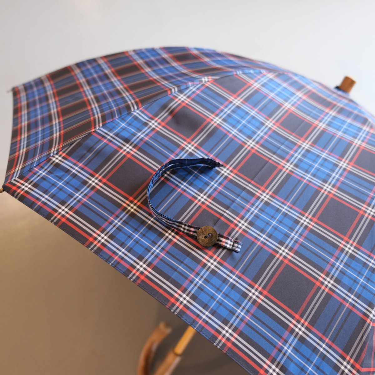 bonbonstore スタンダード長傘 ブルーチェック | geep