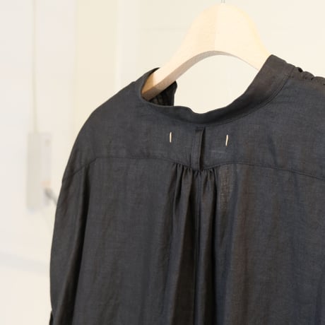 suzuki takayuki 　puff-sleeve dress　navy　S221-20