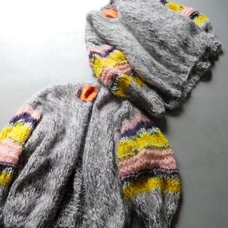 LES TRICOTS D’O    モヘヤ ショートカーディガン 　gray melange　Ｈ-AW23-M-3000-CS