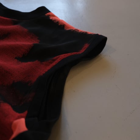 NAKAGAMI　ニットプリントプルオーバー　red×black　N0121A0038