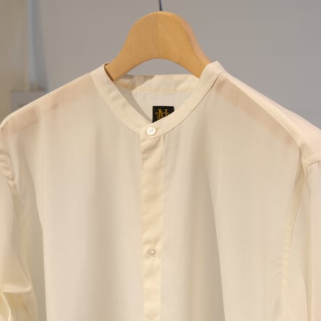 BATONER  Men WOOL BAND COLLAR SHIRT BN-24SM-027