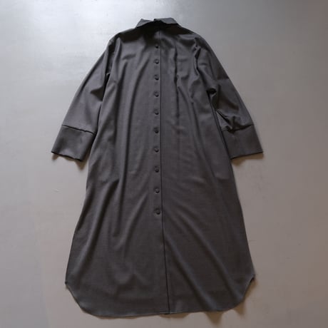 SINME　ハイネックシャツワンピース チャコール　S23AW-04