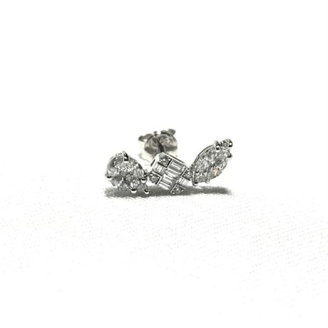 SINME　シンメ　3piece Pierce 　diamond & K1　(white gold)