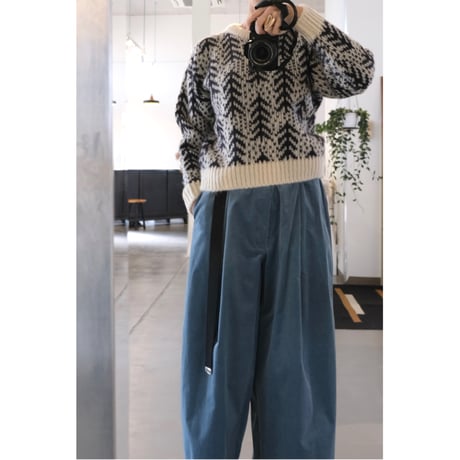 BATONER Woman CEDER JACQUARD MOHAIR CREW NECK