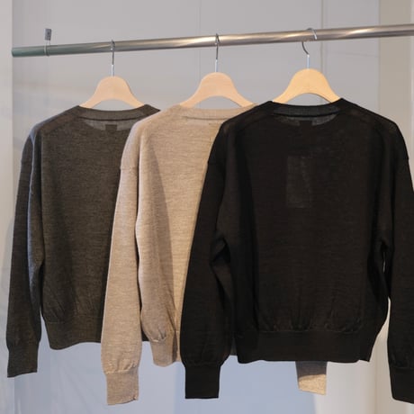 BATONER　WOMEN    RAMIE WOOL CREW NECK   BN-25FL-001