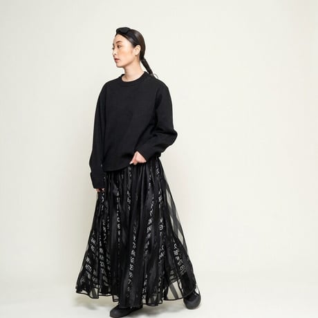 THOMAS MAGPIE 　long tulle skirt stripe　2201605