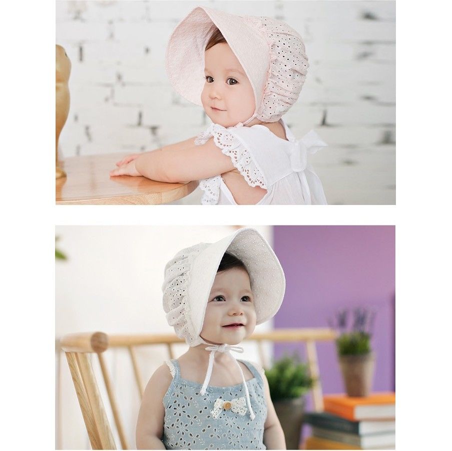 帽子 ベビー つば広 ボンネット サンバイザー UV 紫外線