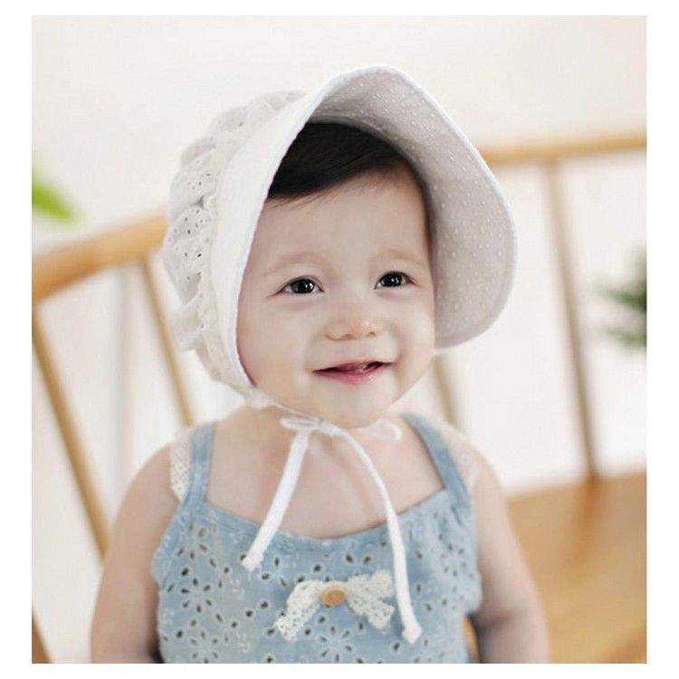 帽子 ベビー つば広 ボンネット サンバイザー UV 紫外線 かわいい 春