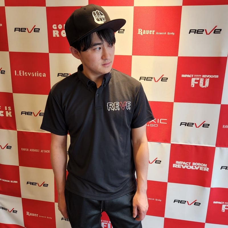 極美品✨8yards RIBSEPA 半袖 ポロシャツ リブロゴ GOLF黒 Kappa カッパ 半袖ポロシャツ 黒×レッド ビッグロゴ 後ろ無地