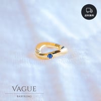《K18ゴールド》ウェーブ型 誕生石1つ埋め込み ベビーリングVague［刻印可］