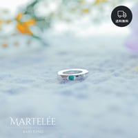 《プラチナ》ポリゴン型 ベビーリング Martelée 誕生石1つ埋め込み［刻印可］