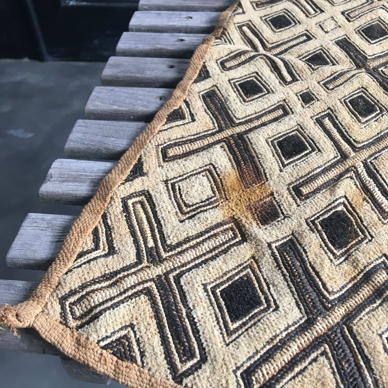 クバ布 African Textile Kuba Fabric J｜アフリカンテキスタイル クバ布