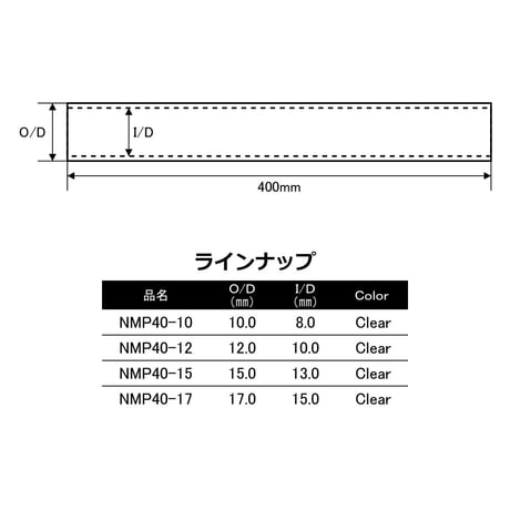 ニッケルメッシュカーボンパイプNMP40-10〜17[400mm Φ10~17]