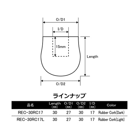 ラウンドエンドキャップ Φ27[REC-30RC17]