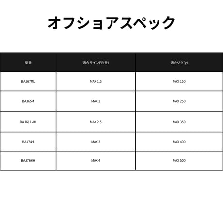 BAJ Blank Serie(バス・シーバス・ジギング)