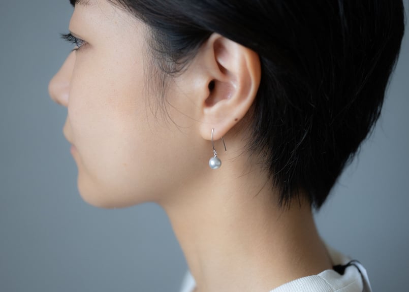 K18WG グレーパール ピアス （本真珠） | cerchio