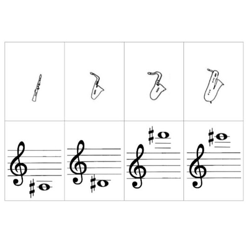 音符 無料】PDF サックス音域 音符フラッシュカード | Nipopo's STORE