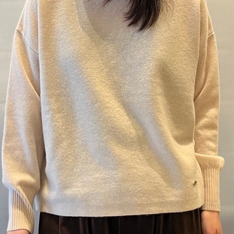 huitieme nid ボートネックウールニット