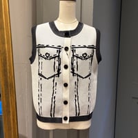 MARECHAL TERRE インターシャノースリーブニット