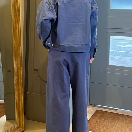 シャンブレイデニムワイドパンツ