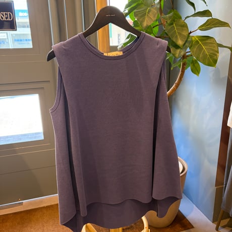 Maglia plus コットンノースリーブニット