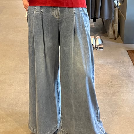 ayane コットンワイドデニムパンツ