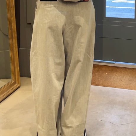 シャンブレイデニムワイドパンツ