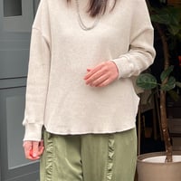 cafune ワッフルクルーネックトップス