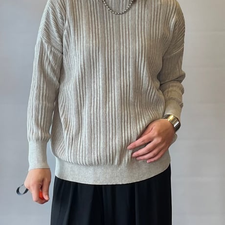 NARU 浅V開きワイドリブニット